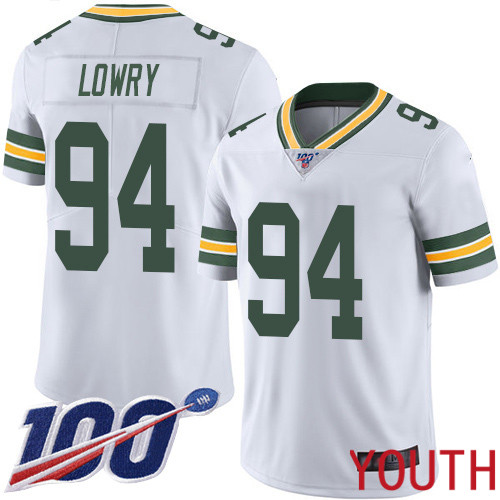 Green Bay Packers Limited White Youth #94 Lowry Dean Road Jersey Nike NFL 100th Season Vapor Untouchable->youth nfl jersey->Youth Jersey